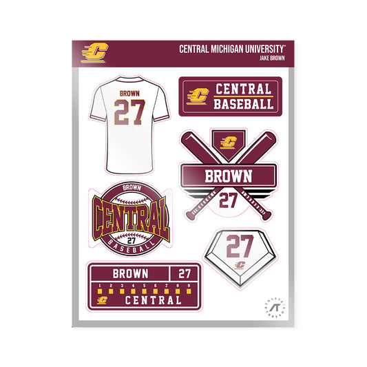 Central Michigan - NCAA Baseball : Jake Brown - Sticker Sheet-0