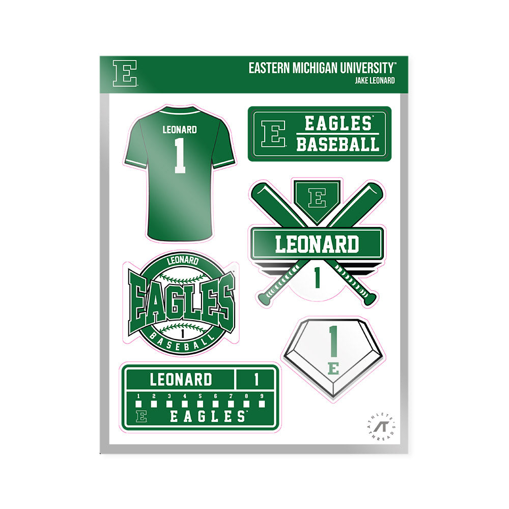 EMich - NCAA Baseball : Jake Leonard - Sticker Sheet-0