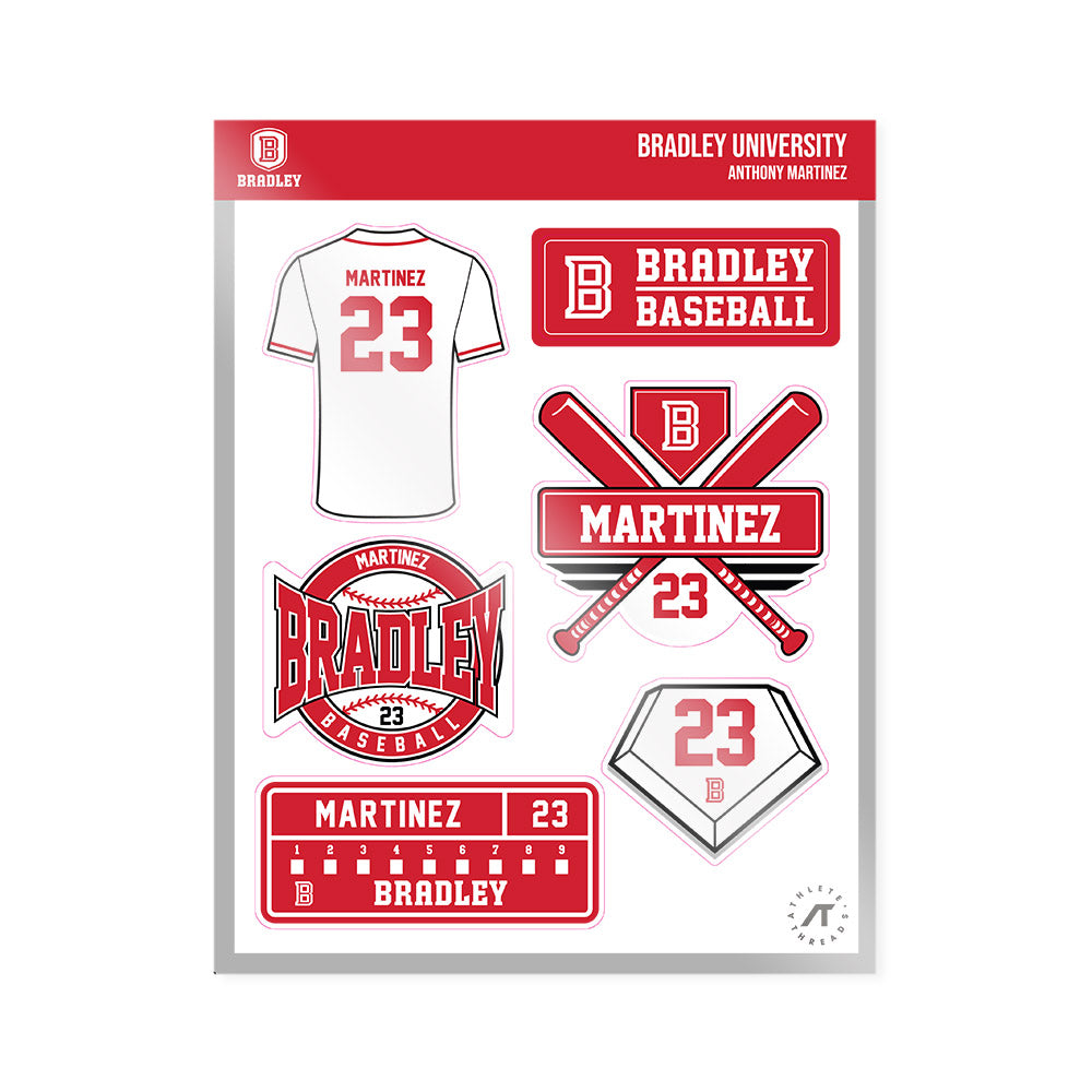 Bradley - NCAA Baseball : Anthony Martinez - Sticker Sheet-0