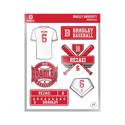 Bradley - NCAA Baseball : Sohrab Rezaei - Sticker Sheet-0