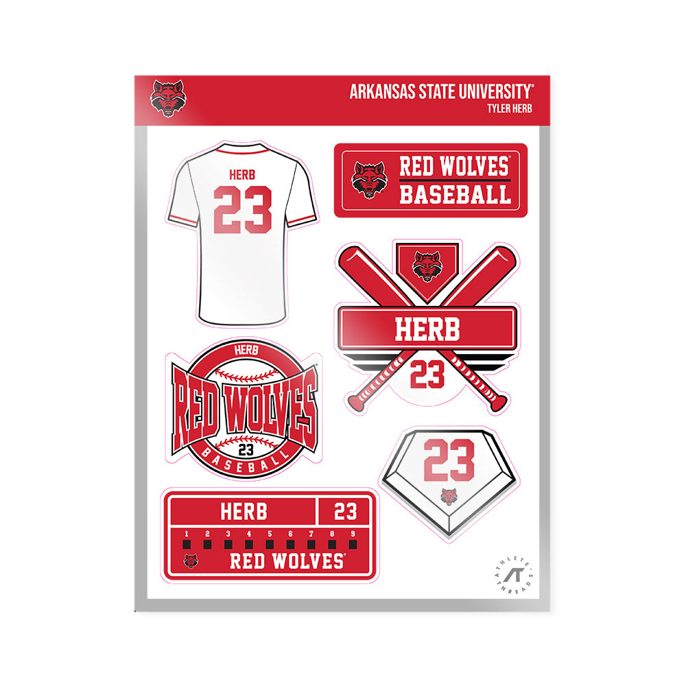 Arkansas State - NCAA Baseball : Tyler Herb - Sticker Sheet-0