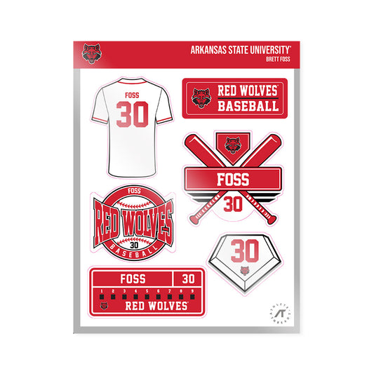 Arkansas State - NCAA Baseball : Brett Foss - Sticker Sheet-0