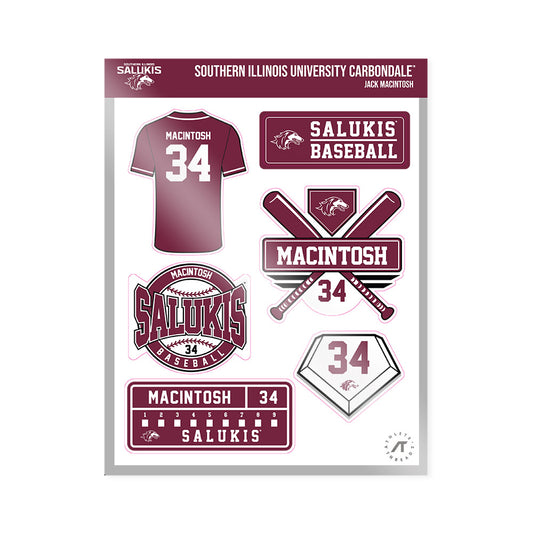 SIU Carbondale - NCAA Baseball : Jack MacIntosh - Sticker Sheet-0