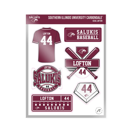 SIU Carbondale - NCAA Baseball : Cecil Lofton - Sticker Sheet-0