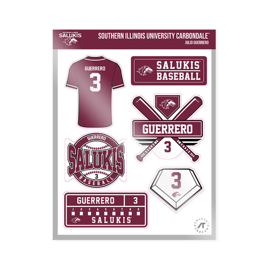 SIU Carbondale - NCAA Baseball : Julio Guerrero - Sticker Sheet-0