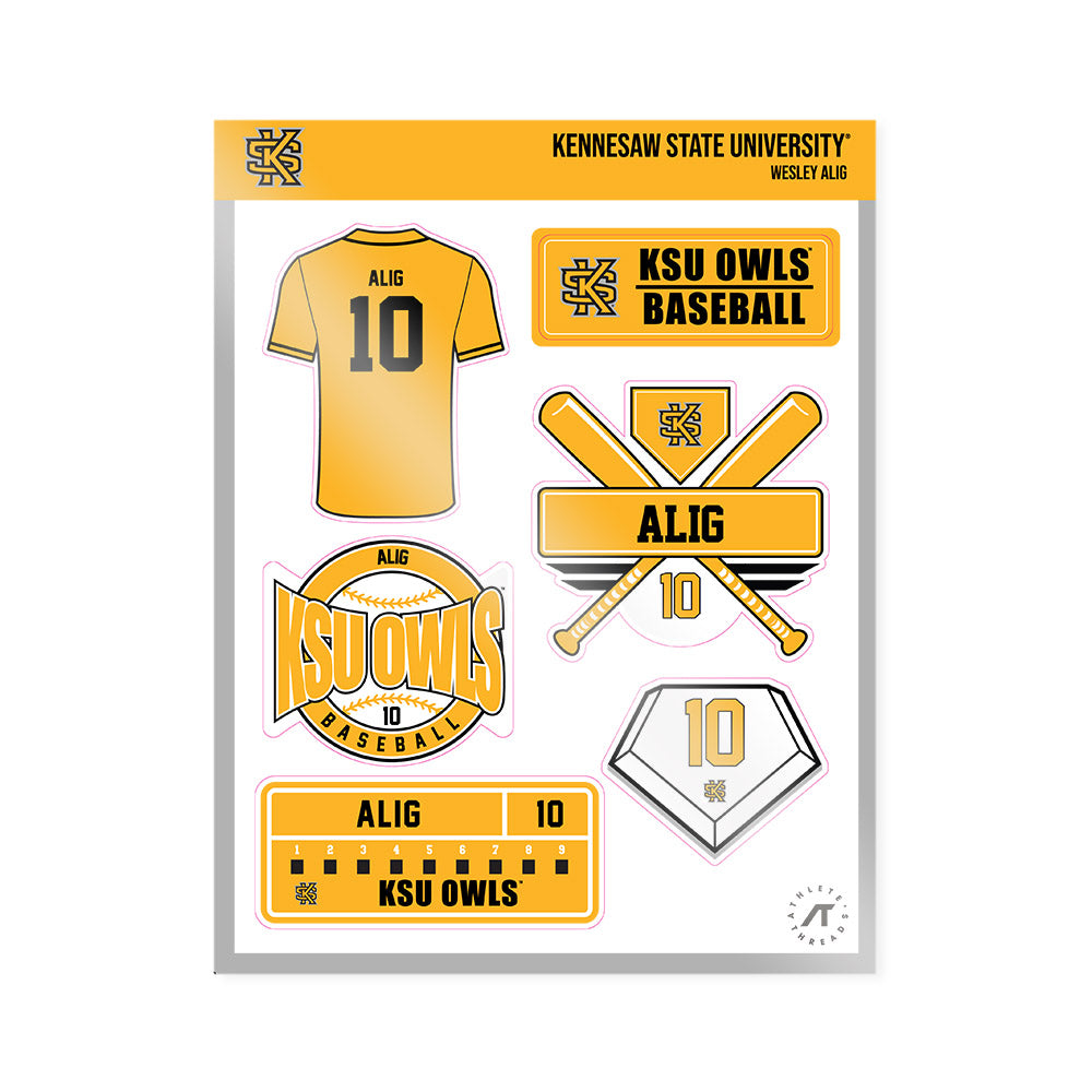 Kennesaw - NCAA Baseball : Wesley Alig - Sticker Sheet-0