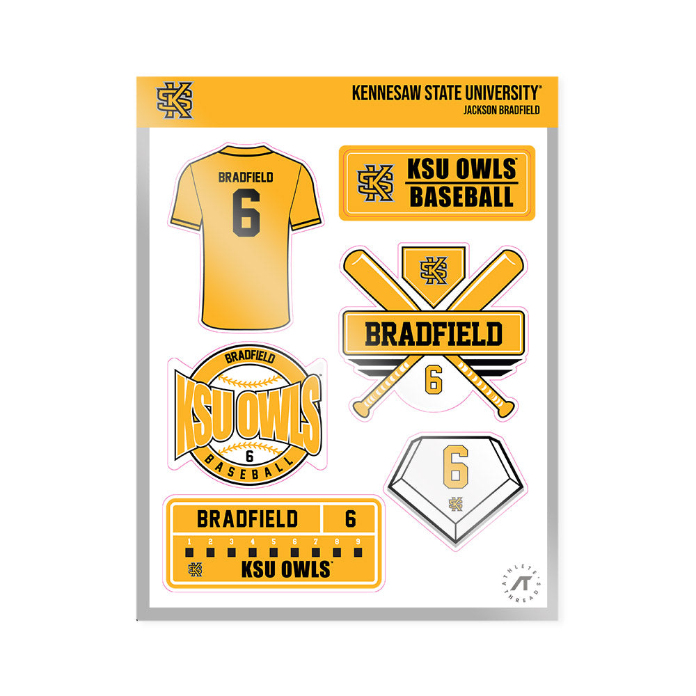 Kennesaw - NCAA Baseball : Jackson Bradfield - Sticker Sheet-0