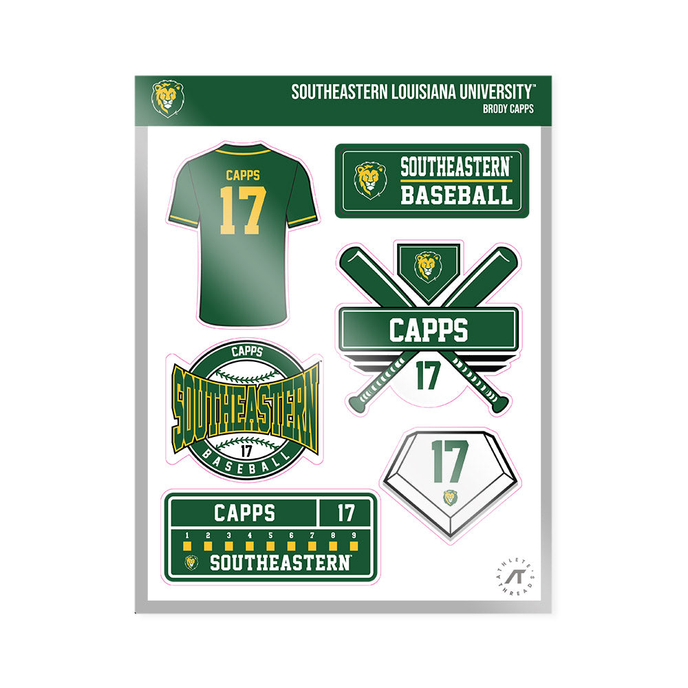 SELU - NCAA Baseball : Brody Capps - Sticker Sheet-0