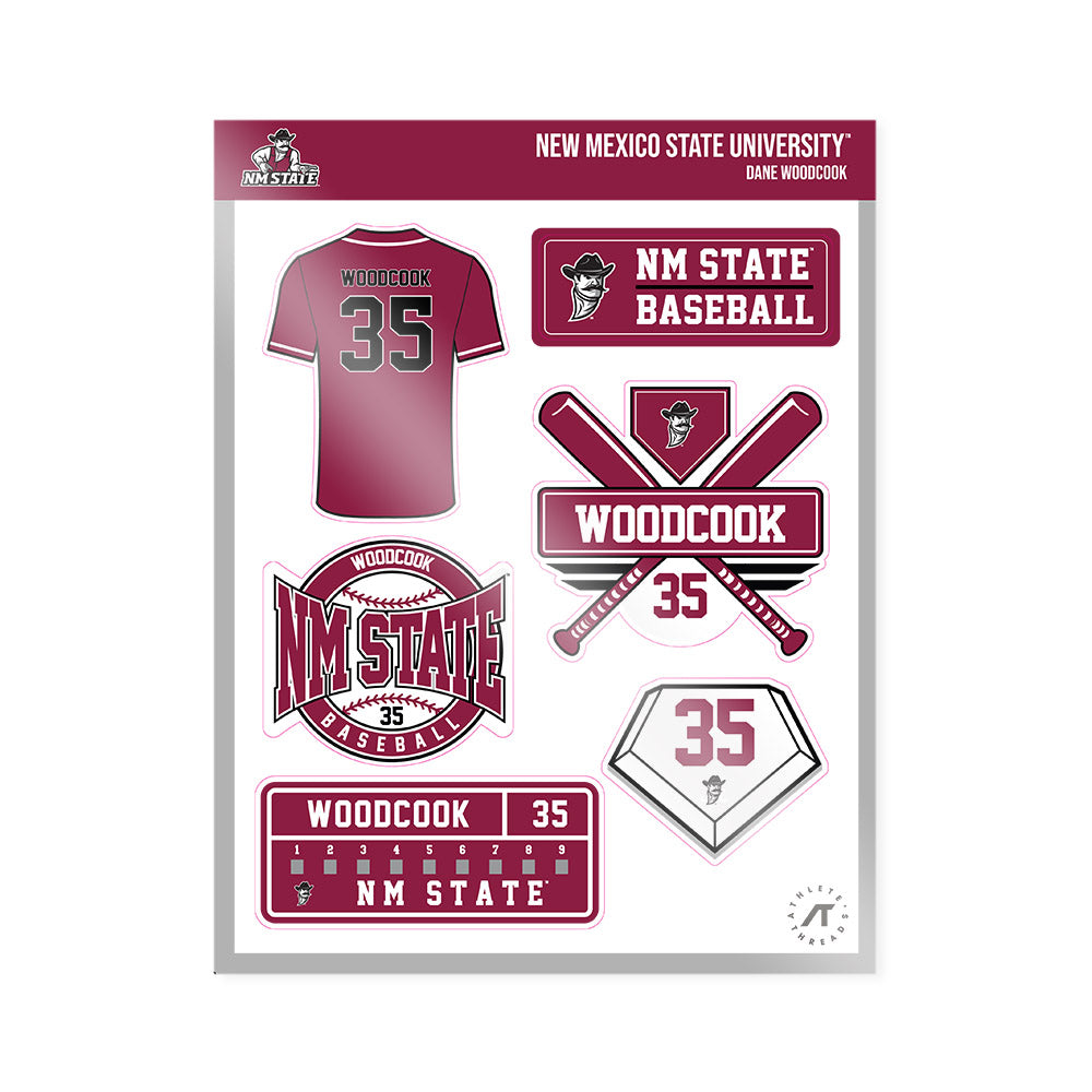 NMSU - NCAA Baseball : Dane Woodcook - Sticker Sheet-0