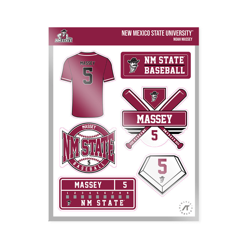 NMSU - NCAA Baseball : Noah Massey - Sticker Sheet-0
