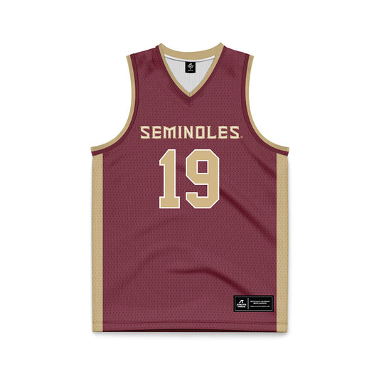 FSU - NCAA Men's Basketball : AJ Swinton - Garnet Basketball Jersey-0