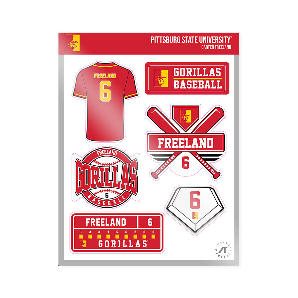 Pitt State - NCAA Baseball : Carter Freeland - Sticker Sheet-0