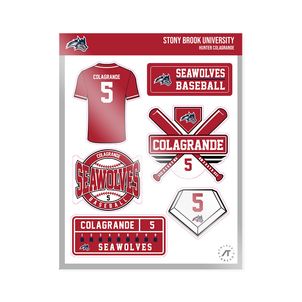 Stony Brook - NCAA Baseball : Hunter Colagrande - Sticker Sheet-0