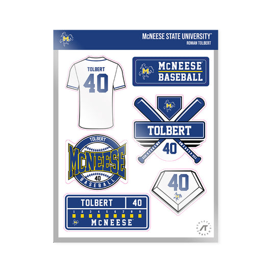 McNeese State - NCAA Baseball : Roman Tolbert - Sticker Sheet-0