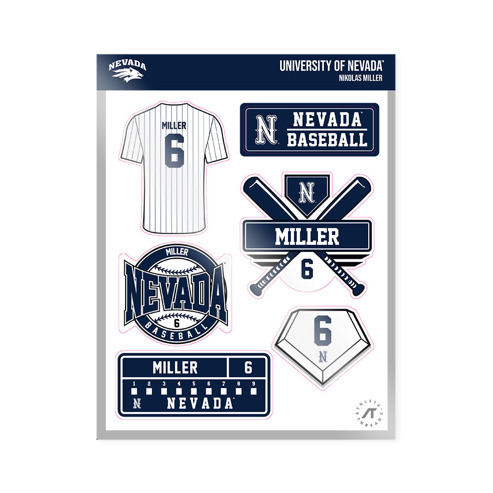 Nevada - NCAA Baseball : Nikolas Miller - Sticker Sheet-0