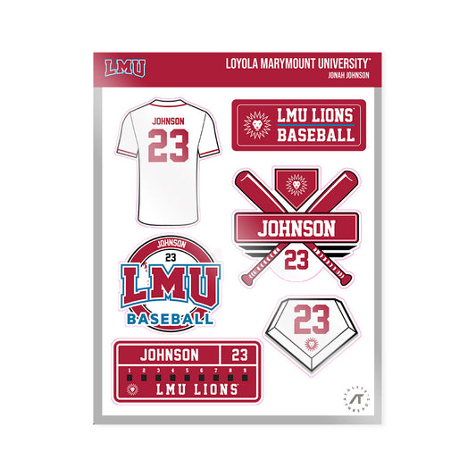 LMU - NCAA Baseball : Jonah Johnson - Sticker Sheet-0