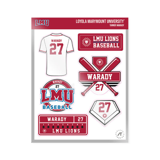 LMU - NCAA Baseball : Tanner Warady - Sticker Sheet-0