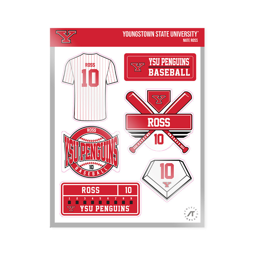 Youngstown State - NCAA Baseball : Nate Ross - Sticker Sheet-0