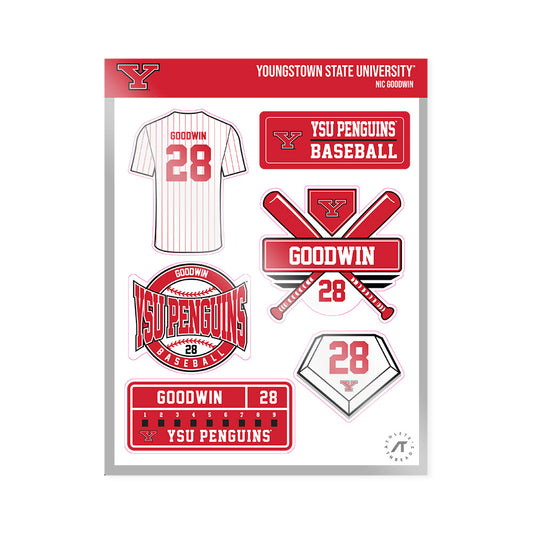 Youngstown State - NCAA Baseball : Nic Goodwin - Sticker Sheet-0