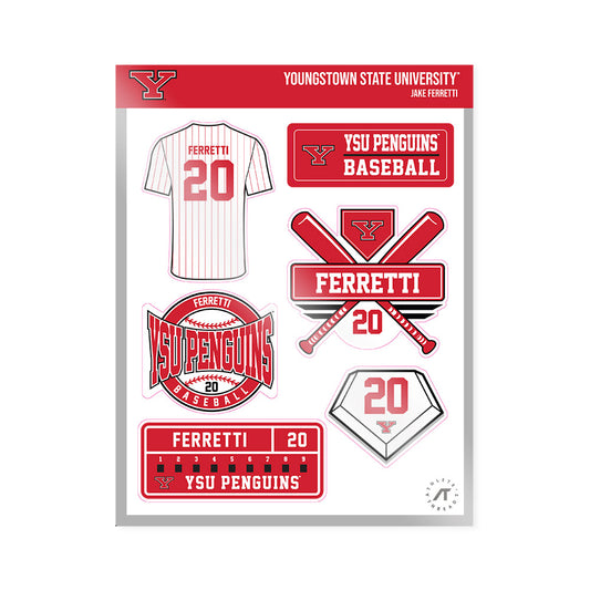 Youngstown State - NCAA Baseball : Jake Ferretti - Sticker Sheet-0