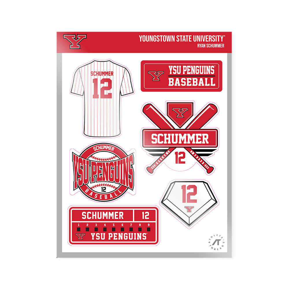 Youngstown State - NCAA Baseball : Ryan Schummer - Sticker Sheet-0