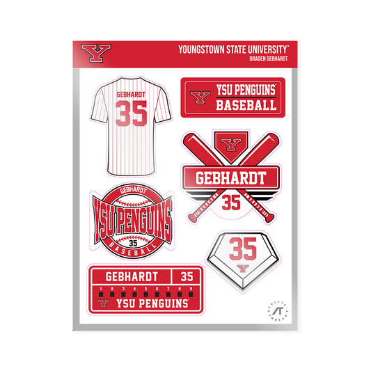 Youngstown State - NCAA Baseball : Braden Gebhardt - Sticker Sheet-0