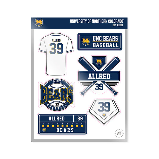 UNCO - NCAA Baseball : Gus Allred - Sticker Sheet-0