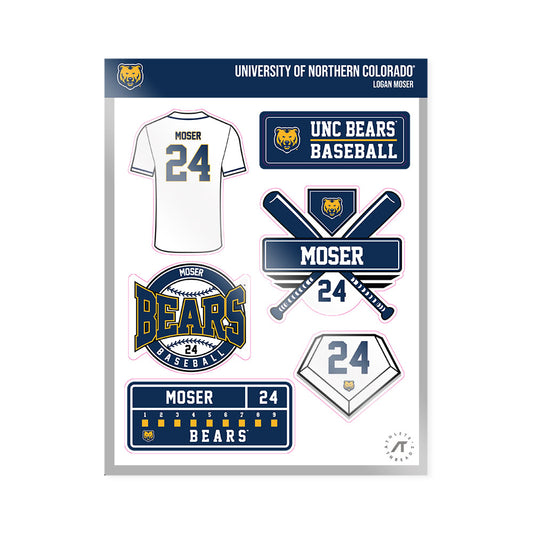 UNCO - NCAA Baseball : Logan Moser - Sticker Sheet-0