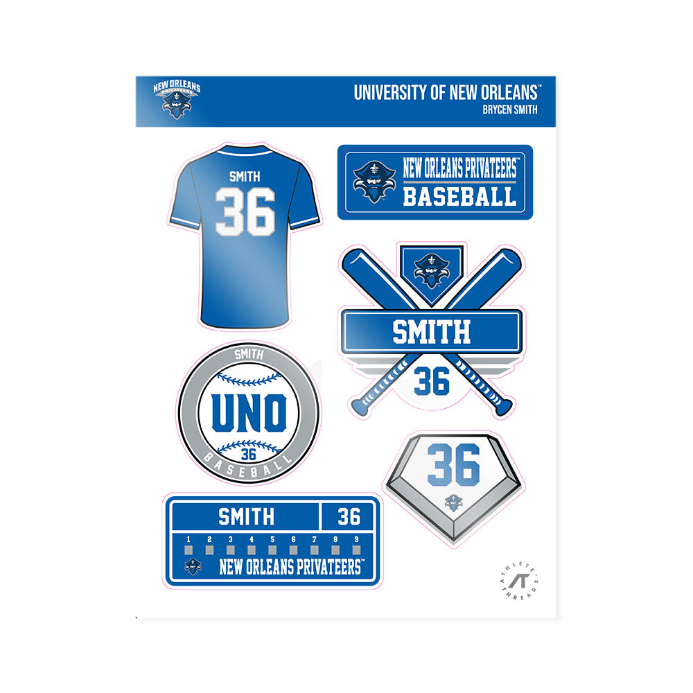 New Orleans - NCAA Baseball : Brycen Smith - Sticker Sheet-0