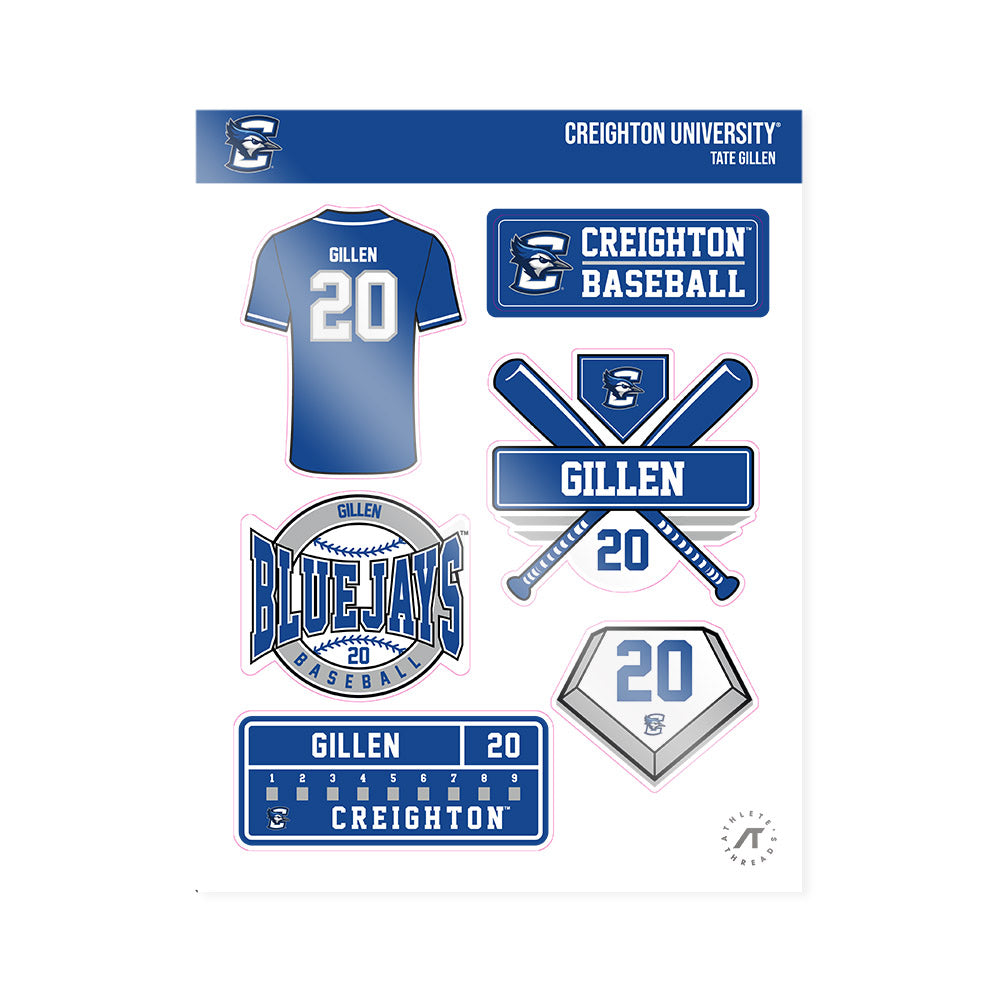 Creighton - NCAA Baseball : Tate Gillen - Sticker Sheet-0
