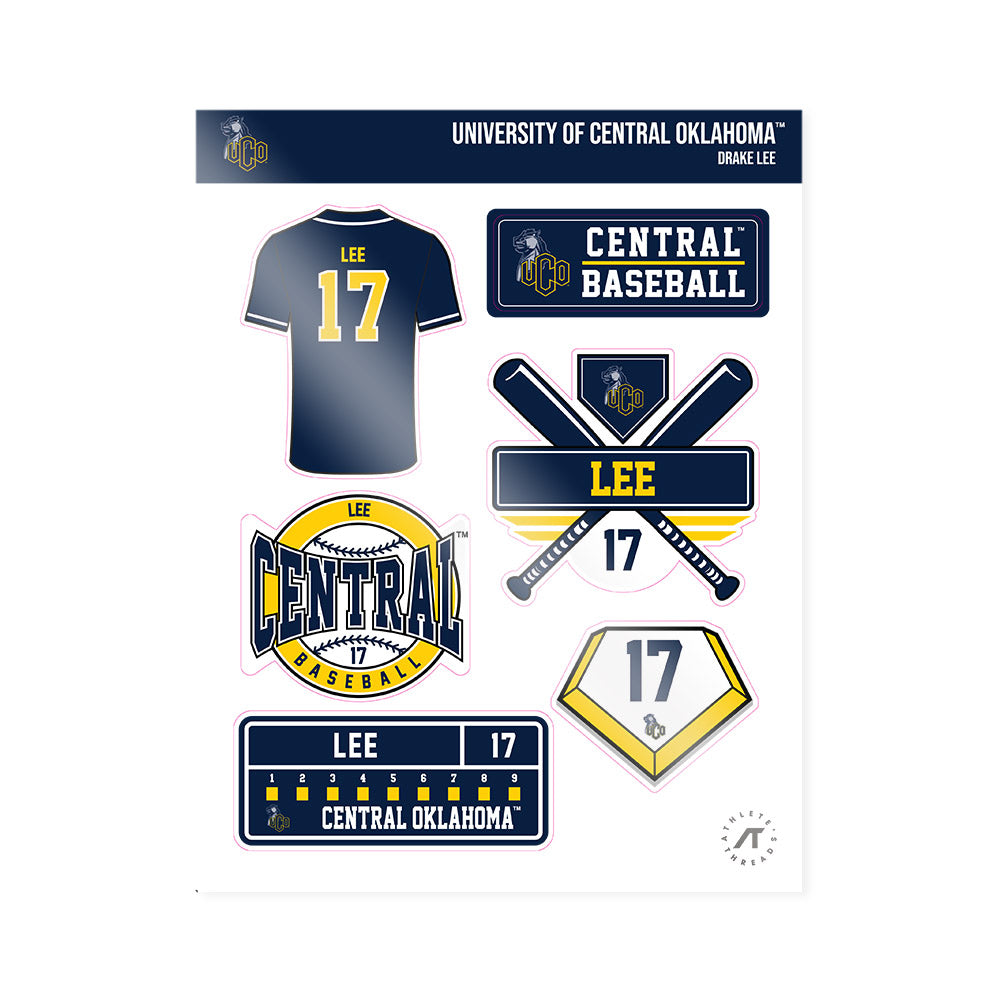 UCO - NCAA Baseball : Drake Lee - Sticker Sheet-0
