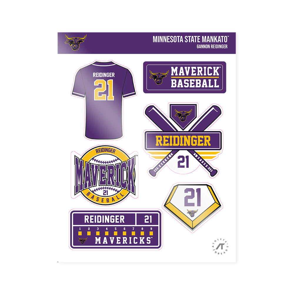 Minn. St. - NCAA Baseball : Gannon Reidinger - Sticker Sheet-0