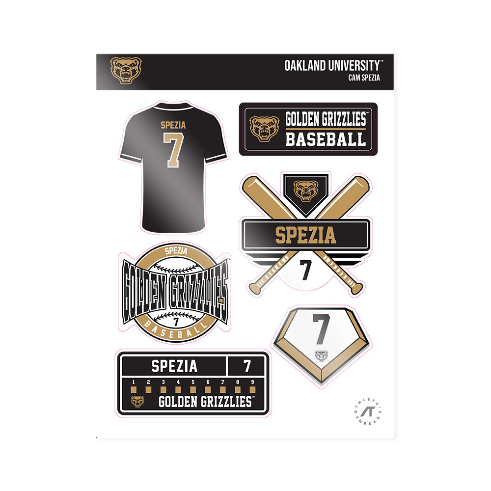 Oakland - NCAA Baseball : Cam Spezia - Sticker Sheet-0