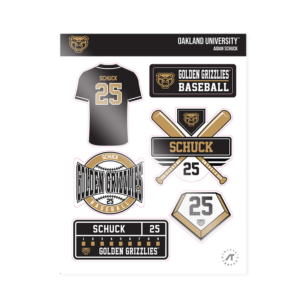 Oakland - NCAA Baseball : Aidan Schuck - Sticker Sheet-0