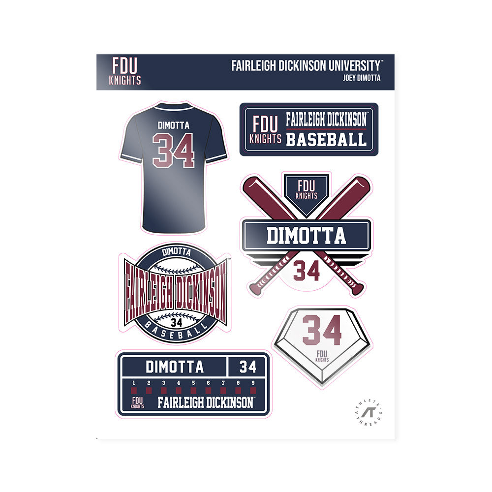 FDU - NCAA Baseball : Joey DiMotta - Sticker Sheet-0