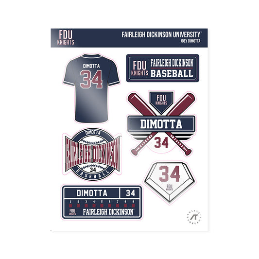 FDU - NCAA Baseball : Joey DiMotta - Sticker Sheet-0