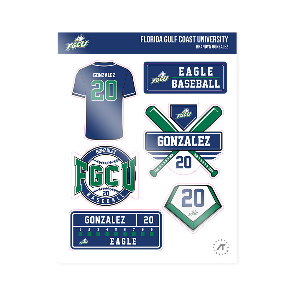 FGCU - NCAA Baseball : Brandyn Gonzalez - Sticker Sheet-0