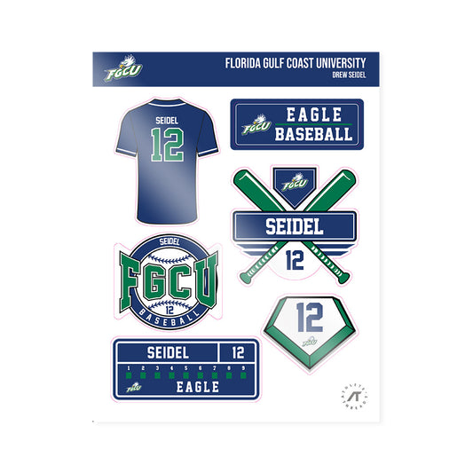 FGCU - NCAA Baseball : Drew Seidel - Sticker Sheet-0