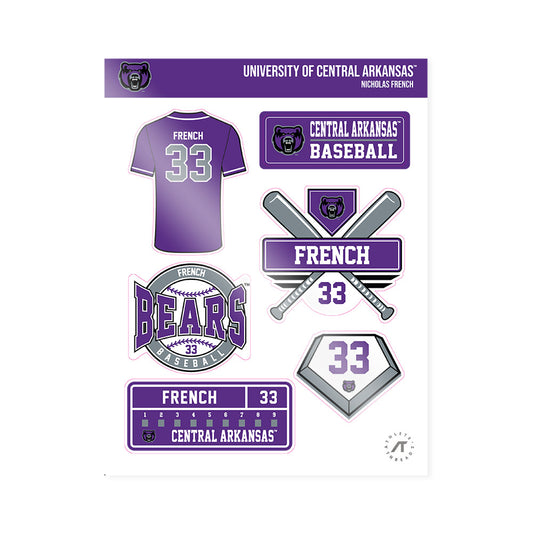 Central Arkansas - NCAA Baseball : Nicholas French - Sticker Sheet-0