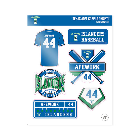 Texas A&M Corpus Christi - NCAA Baseball : Isaiah Afework - Sticker Sheet-0