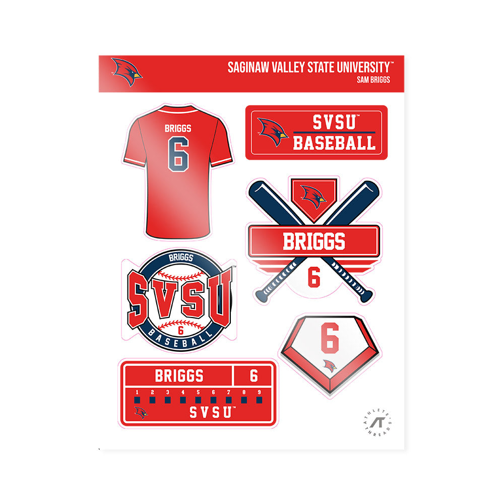 Saginaw Valley - NCAA Baseball : Sam Briggs - Sticker Sheet-0