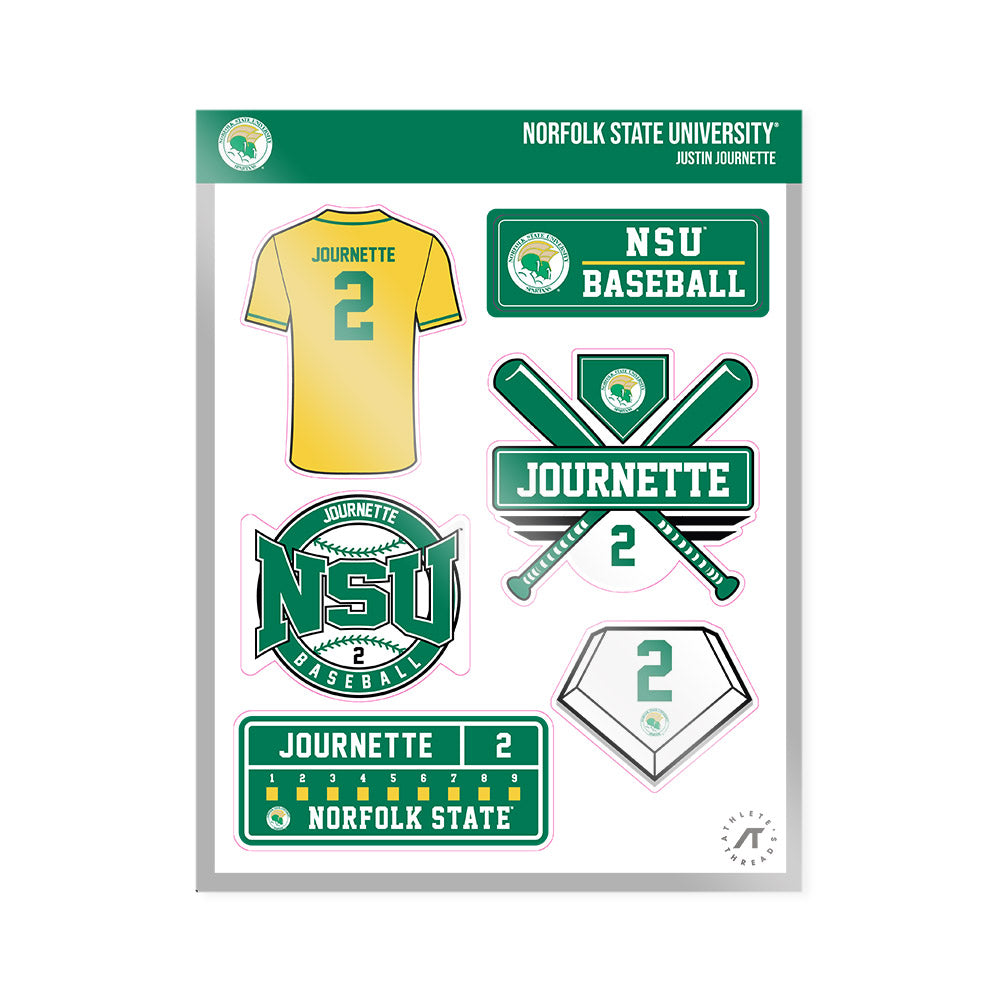 Norfolk State - NCAA Baseball : Justin Journette - Sticker Sheet-0