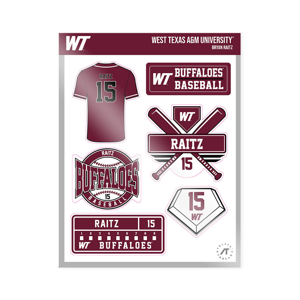 WTAMU - NCAA Baseball : Bryan Raitz - Sticker Sheet-0
