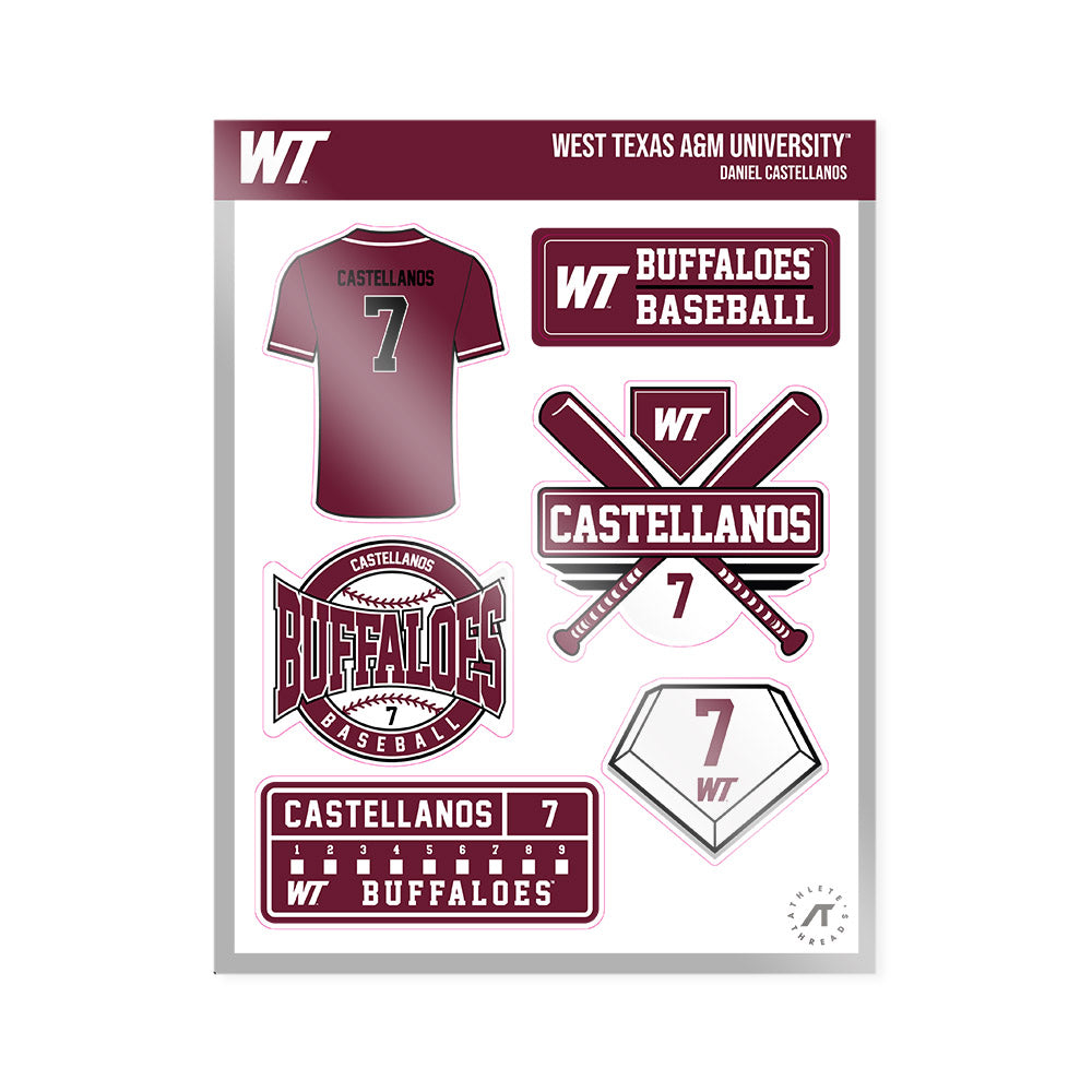 WTAMU - NCAA Baseball : Daniel Castellanos - Sticker Sheet-0