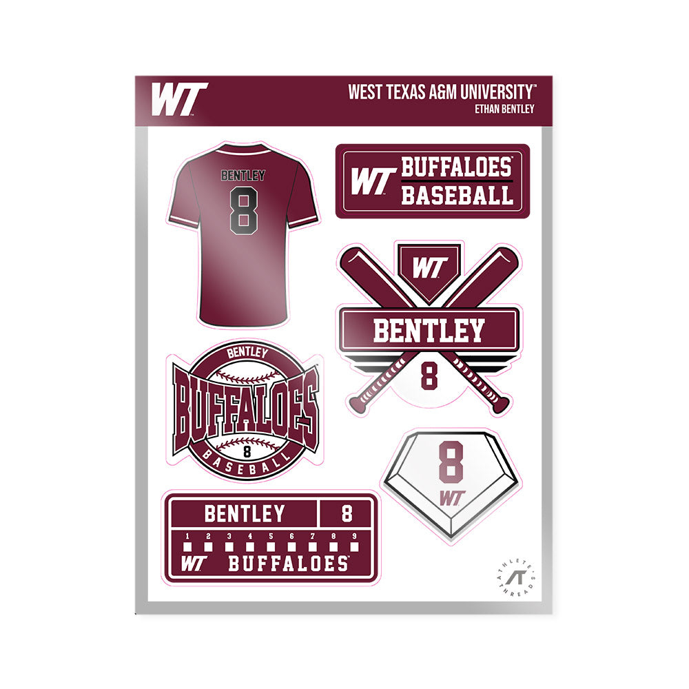 WTAMU - NCAA Baseball : Ethan Bentley - Sticker Sheet-0