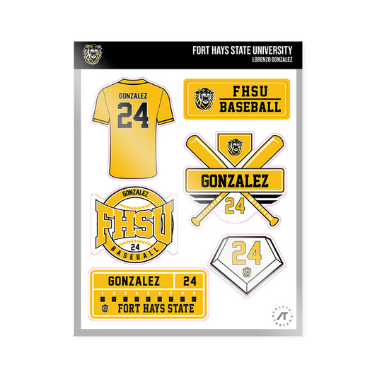 FHSU - NCAA Baseball : Lorenzo Gonzalez - Sticker Sheet-0