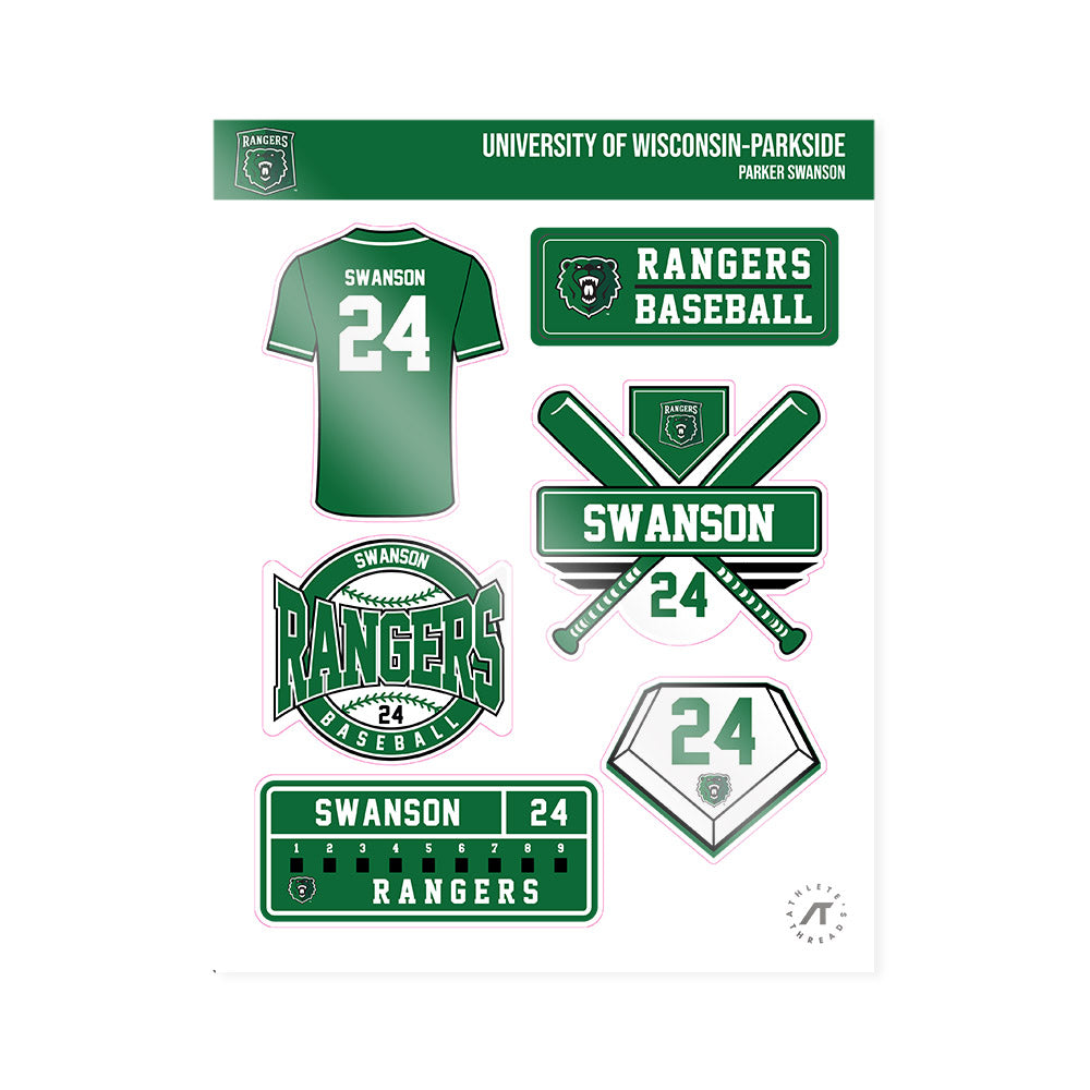 UW Parkside - NCAA Baseball : Parker Swanson - Sticker Sheet-0