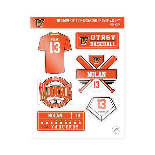 UTRGV - NCAA Baseball : Nick Nolan - Sticker Sheet-0