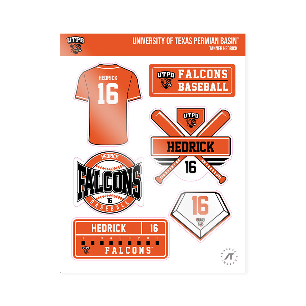 UTPB - NCAA Baseball : Tanner Hedrick - Sticker Sheet-0