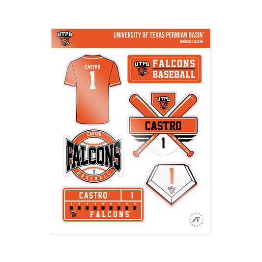 UTPB - NCAA Baseball : Marcos Castro - Sticker Sheet-0